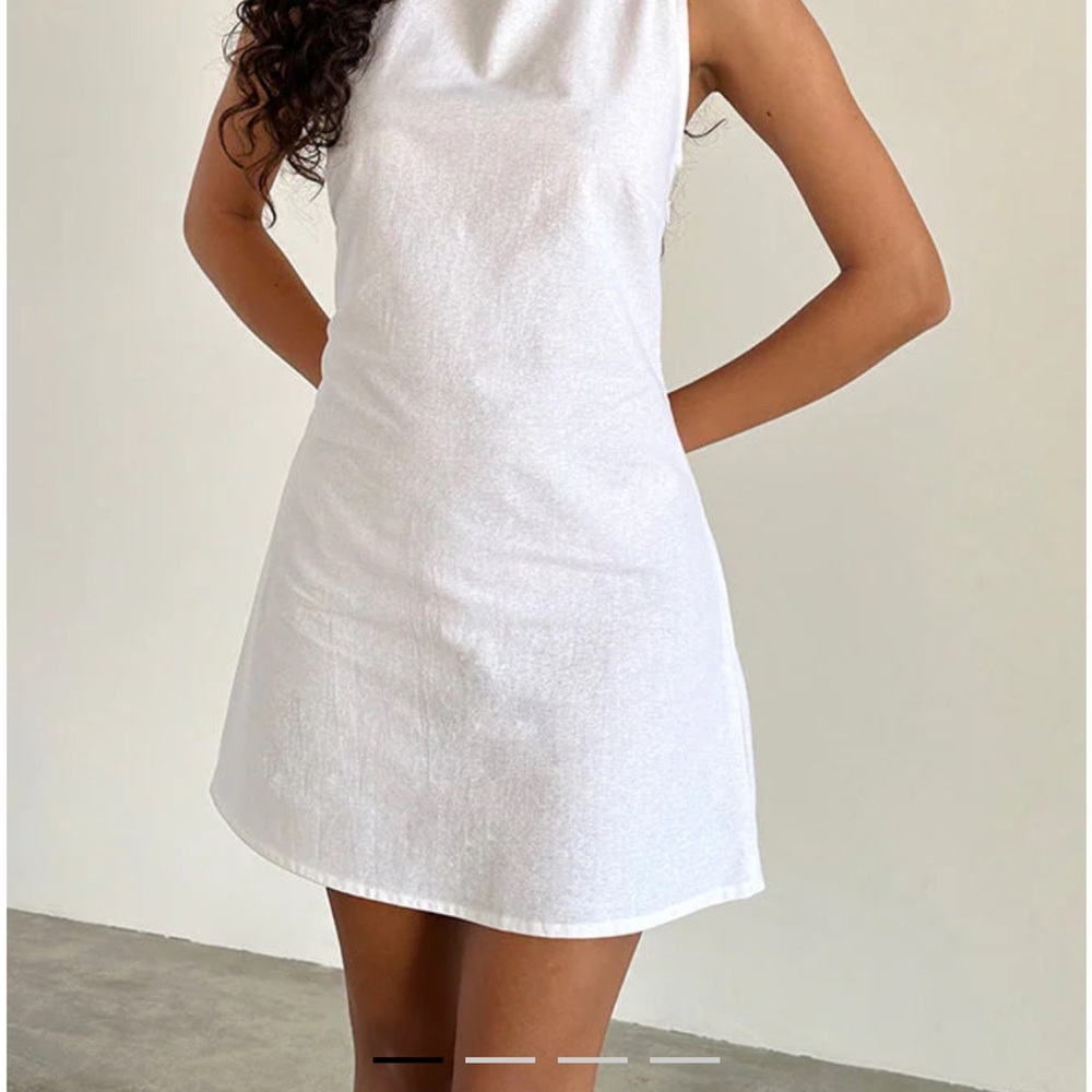 Motel Rocks White Backless Halter Sundress - Picture 2 of 6